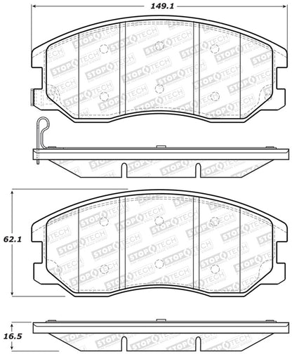 StopTech Premium Ceramic Brake Pads - 308.12640 Stoptech