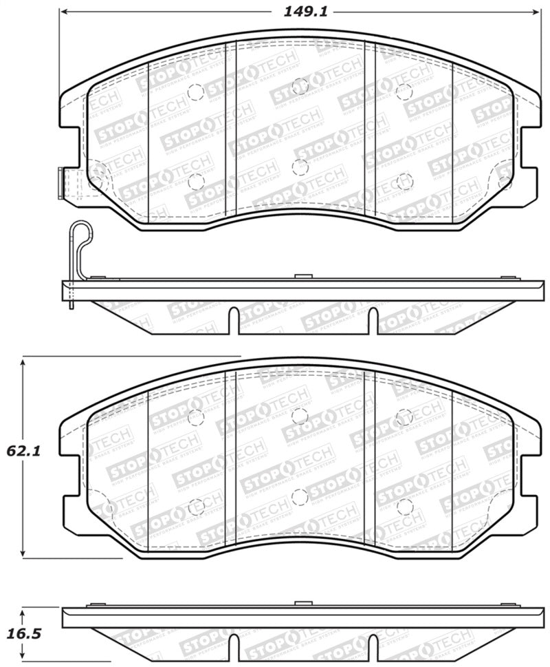 StopTech Premium Ceramic Brake Pads - 308.12640