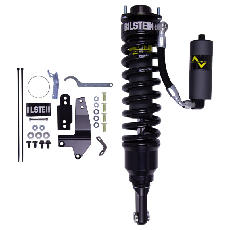 Bilstein shock absorber with installation parts on a white background
