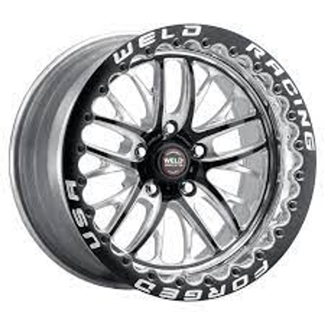 Weld S82 17x11 / 5x4.75 BP / 7.7in. BS / 43mm Offset Black Wheel (High Pad) - Black Single Beadlock