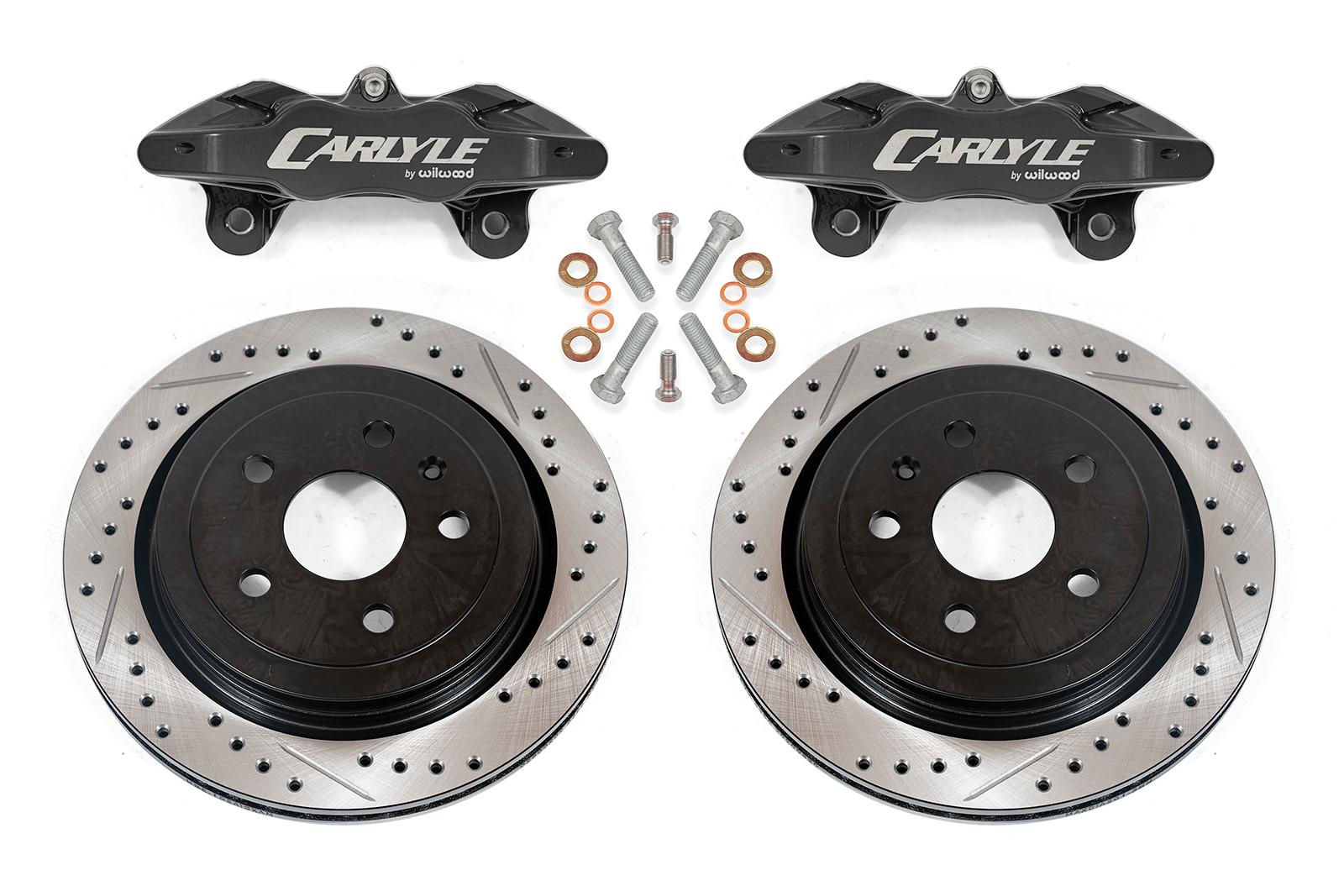 BMR DBK352 15 inch conversion brake kit with drilled slotted rotors and black calipers Camaro CTS-V G8 SS
