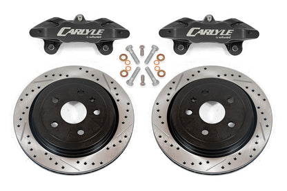 BMR DBK352 15 inch conversion brake kit with drilled slotted rotors and black calipers Camaro CTS-V G8 SS