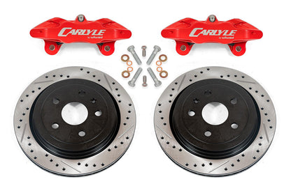 BMR DBK353 15 inch conversion brake kit with drilled slotted rotors and red calipers Camaro CTS-V G8 SS