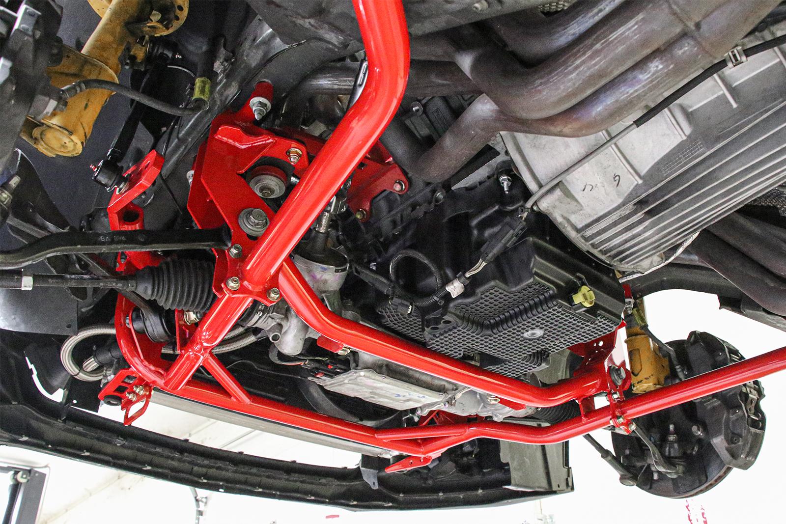 BMR KM760R red street K-member for 2015-2026 Ford Mustang S550 and S650