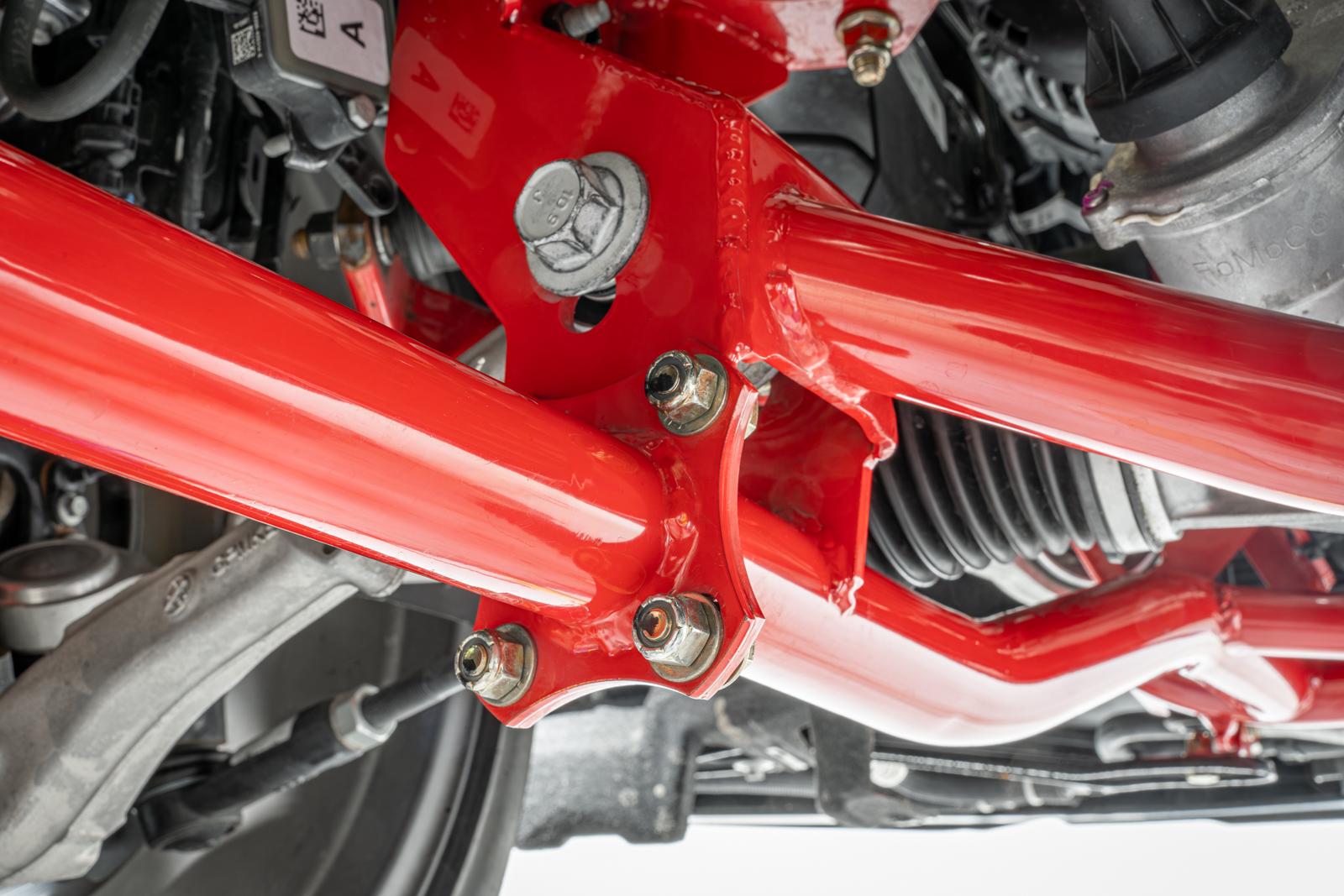 BMR KM760R red street K-member for 2015-2026 Ford Mustang S550 and S650