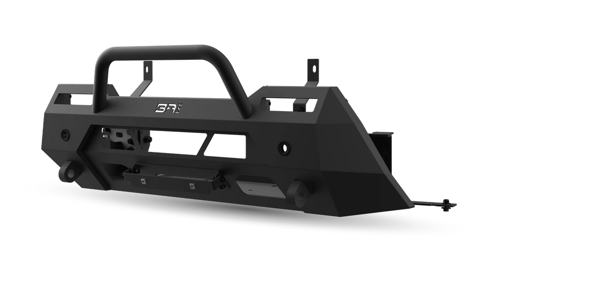 Body Armor 4x4 Hiline front winch bumper TC-19342 for 2024-2026 Toyota Tacoma with welded bull bar and winch mount