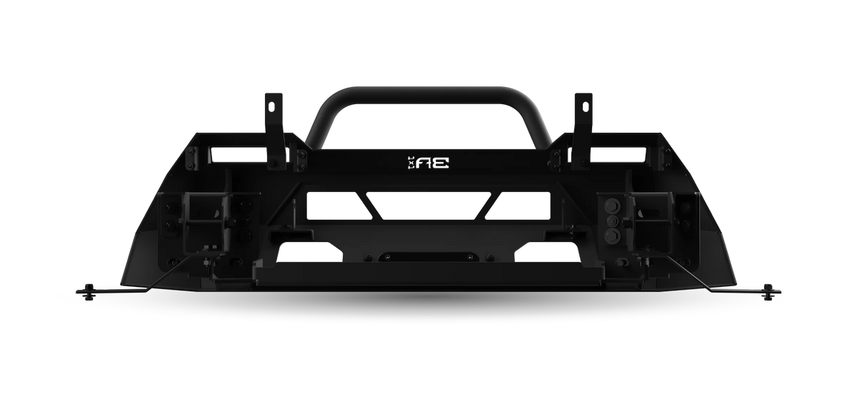 Body Armor 4x4 Hiline front winch bumper TC-19342 for 2024-2026 Toyota Tacoma with welded bull bar and winch mount
