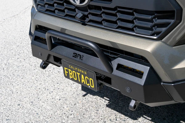 Body Armor 4x4 Hiline front winch bumper TC-19342 for 2024-2026 Toyota Tacoma with welded bull bar and winch mount