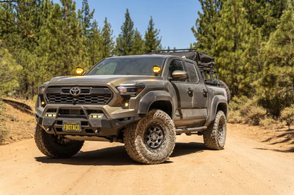 Body Armor 4x4 Hiline front winch bumper TC-19342 for 2024-2026 Toyota Tacoma with welded bull bar and winch mount