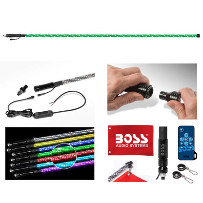 BOSS Audio Systems WP6 72 inch multicolor IP67 ATV whip antenna