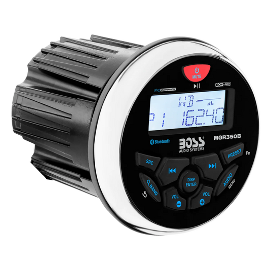 BOSS Audio Systems MGR350B Bluetooth marine gauge receiver with USB and AM/FM