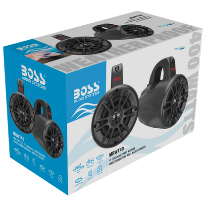 BOSS Audio Systems MRWT40 marine waketower speakers 4 inch 400 watts per pair