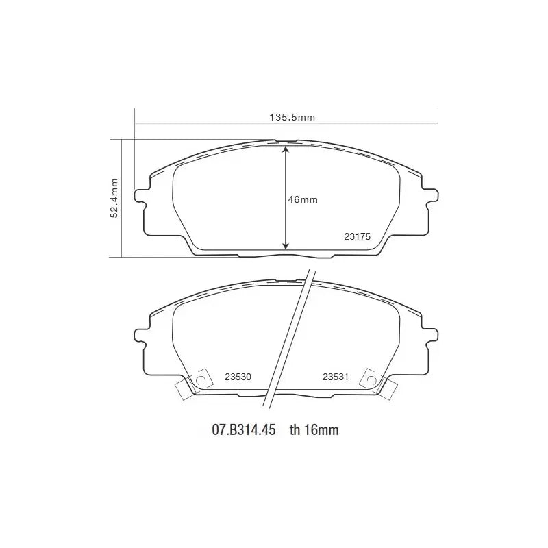 Brembo 2001 Acura RSX Coupe Sport HP2 Pads - Front 07.B314.45