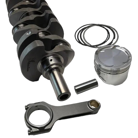Brian Crower BC0138 Mitsubishi 4B11T Evo X 2.5L stroker kit with 98mm billet crank, ProH625+ rods, and custom pistons