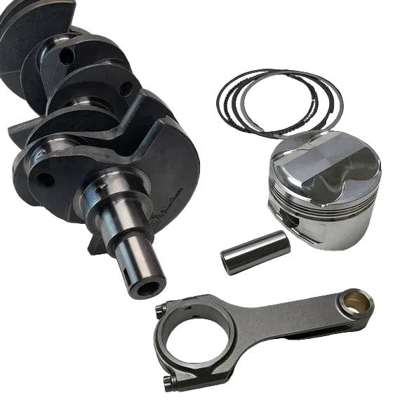 Brian Crower BC0248 Nissan VR38DETT 4.45L stroker kit with 94.4mm EN30B crank, ProHD H-beam rods, and custom pistons