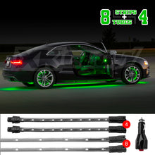 Load image into Gallery viewer, XK Glow Strip Single Color Underglow LED Accent Light Car/Truck Kit Green - 8x24In Tube + 4x8In