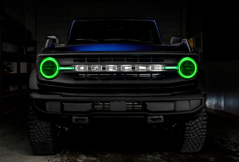Oracle 21-22 Ford Bronco Headlight Halo Kit w/DRL Bar - Base Headlights ColorSHIFT -w/RF Controller ORACLE Lighting