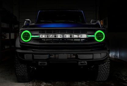 Oracle 21-22 Ford Bronco Headlight Halo Kit w/DRL Bar - Base Headlights ColorSHIFT -w/RF Controller ORACLE Lighting
