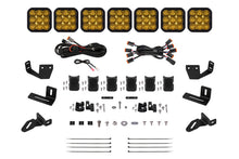 Load image into Gallery viewer, Diode Dynamics Prinsu/Sherpa Roof Racks-SS5 7-Pod CrossLink Mounting Kit - Pro Yellow Driving