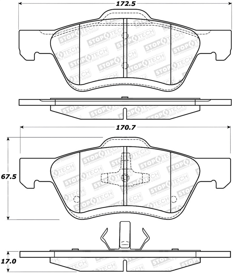 StopTech Premium Ceramic Brake Pads - 308.10473