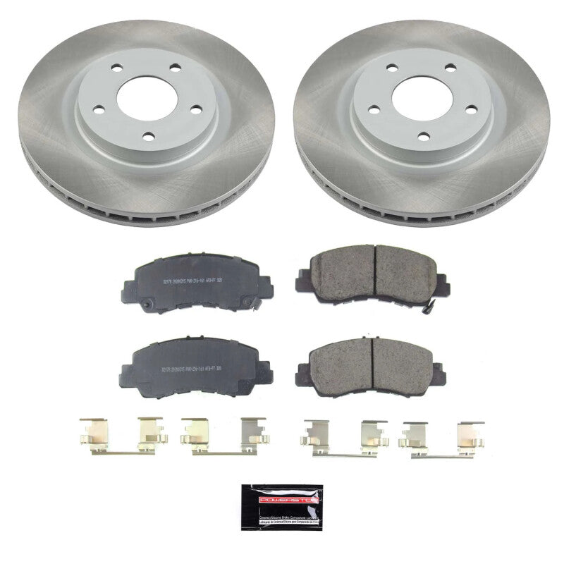 Power Stop 18-20 Mitsubishi Eclipse Cross Front Semi-Coated Rotor Kit PowerStop