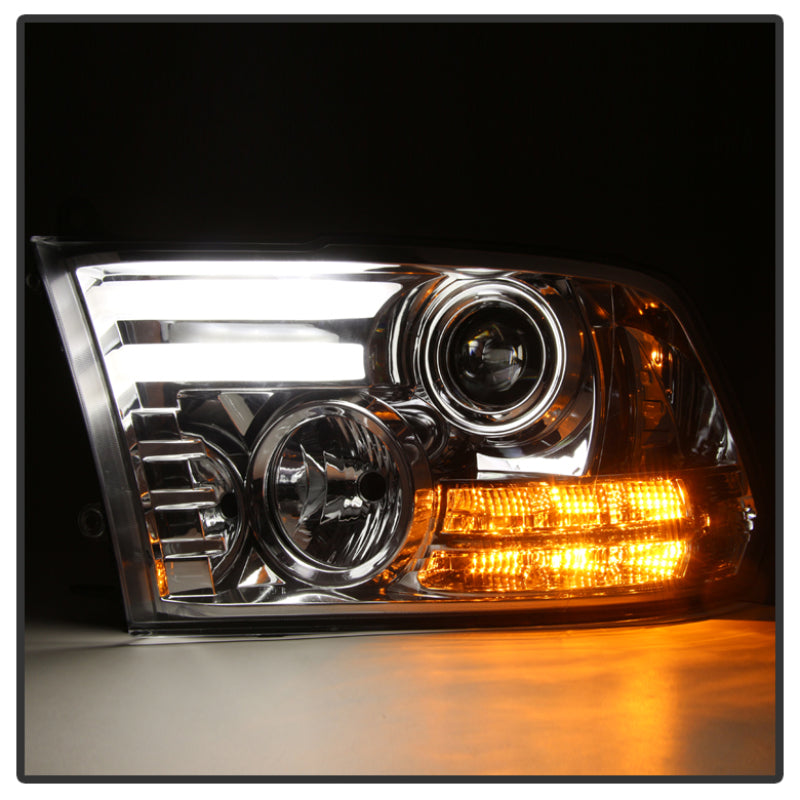 Spyder Dodge Ram 09-12 Projector Headlights Light Bar DRL Chrome PRO-YD-DR09-LBDRL-C SPYDER