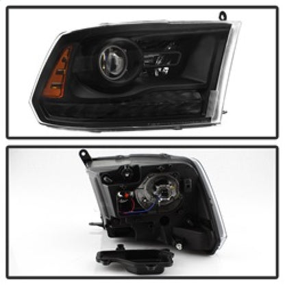 xTune Dodge Ram 13-17 ( w/ Factory Projector LED) Projector Headlight - Black HD-JH-DR13-P-BK SPYDER