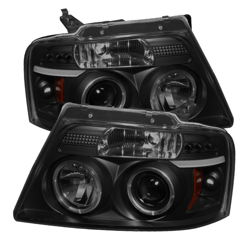 Spyder Ford F150 04-08 Projector Headlights Version 2 LED Halo LED Blk Smke PRO-YD-FF15004-HL-G2-BSM SPYDER