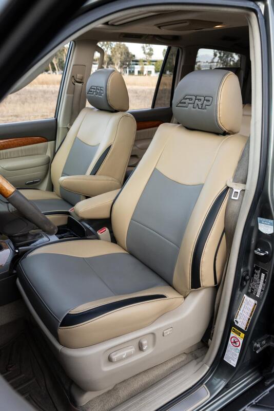 PRP 03-09 Lexus GX470 Front Seat Covers (Pair) - Black w/ Red Stitch