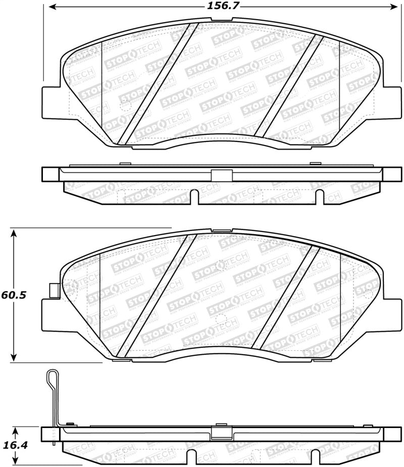 StopTech Premium Ceramic Brake Pads - 308.12020