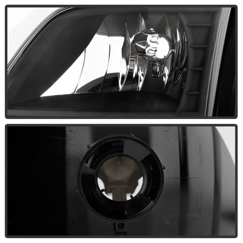 Xtune Ford F150 97-03 Crystal Headlights w/ Clear LED Corners Black HD-ON-FF15097-LED-SET-BK SPYDER