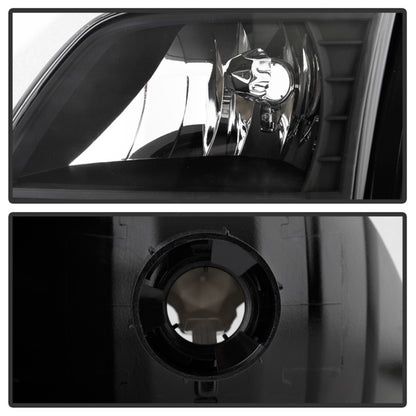 Xtune Ford F150 97-03 Crystal Headlights w/ Clear LED Corners Black HD-ON-FF15097-LED-SET-BK SPYDER