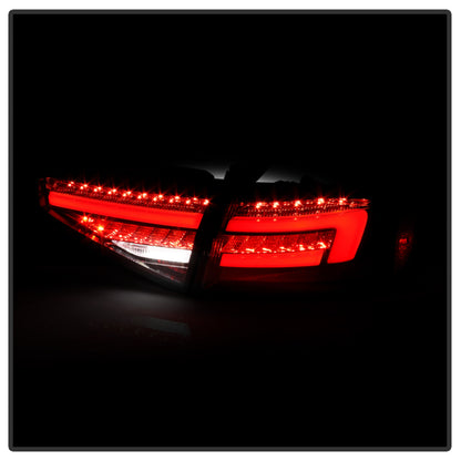 Spyder 13-16 Audi A4 4DR LED Tail Lights LED Clear Reverse Lights - Black ALT-YD-AA413-SEQ-BK SPYDER