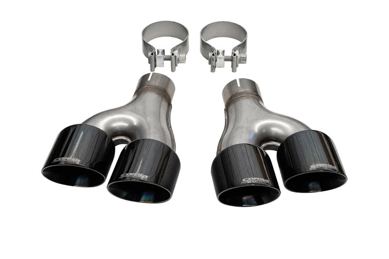 Corsa 11-21 Jeep Grand Cherokee Twin 2.5in Inlet / 4in Outlet Black PVD Pro-Series Tip Kit CORSA Performance