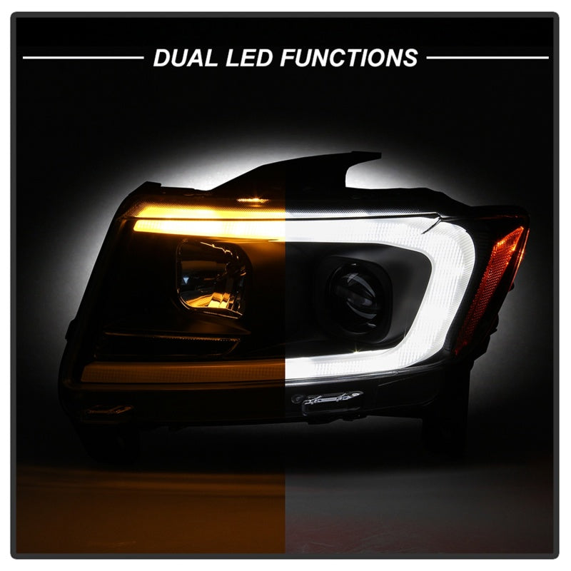 Spyder 11-13 Jeep Grand Cherokee - Light Bar Proj Headlights - Halo Model - Blk - PRO-YD-JGC11-LB-BK SPYDER