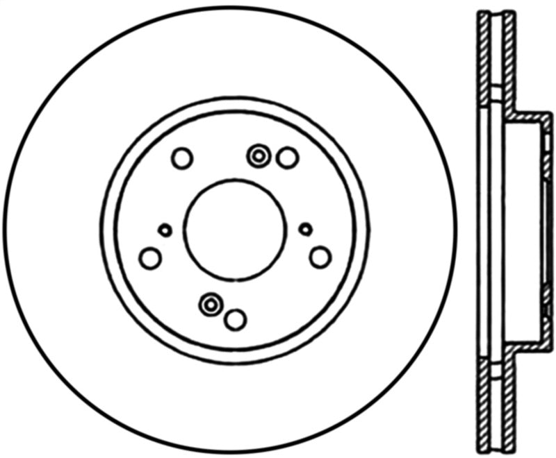 StopTech 06-18 Honda Civic Cryo Drilled Sport Right Front Rotor Stoptech