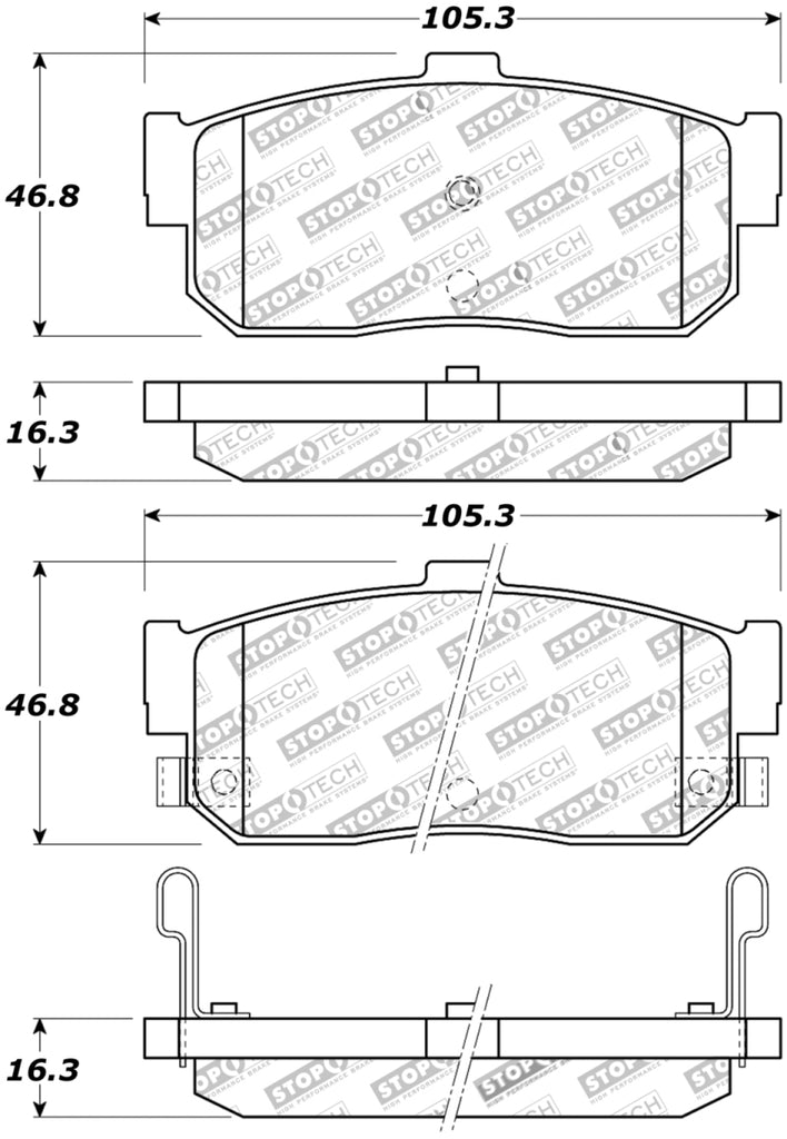 StopTech Premium Ceramic Rear Brake Pads - 308.05400