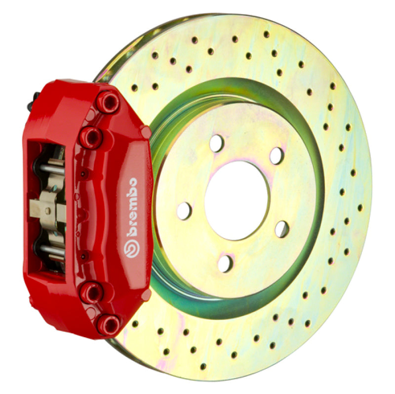 Brembo 92-98 318i/325i (Excl. xDrive) Front GT BBK 4 Piston Cast 2pc 320x28 1pc Rotor Drilled-Red Brembo