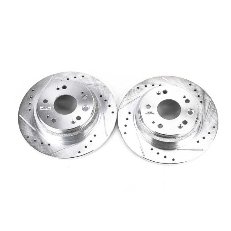 Power Stop 02-04 Acura RL Rear Evolution Drilled & Slotted Rotors - Pair PowerStop