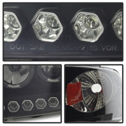 Spyder Ford F150 97-03 Projector - LED Halo Amber Reflctr LED Blk Smke PRO-YD-FF15097-1P-AM-BSM SPYDER
