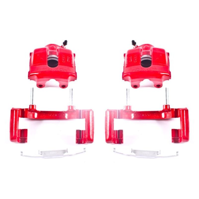 Power Stop 01-05 BMW 320i Front Red Calipers w/Brackets - Pair PowerStop