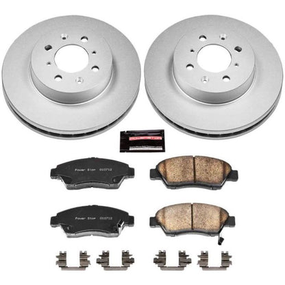Power Stop 93-95 Honda Civic Front Z17 Evolution Geomet Coated Brake Kit PowerStop