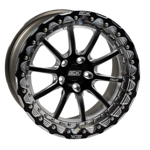 Belak 15x7 / Honda AWD Rear / 4x100 BP / Series Twisted Wheel - Single Beadlock 15074100ST4BS-SBL