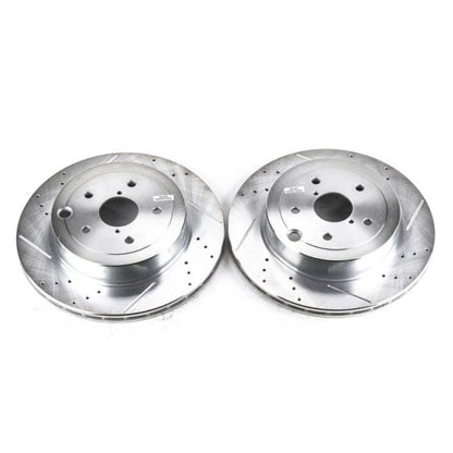 Power Stop 08-14 Subaru Impreza Rear Evolution Drilled & Slotted Rotors - Pair PowerStop