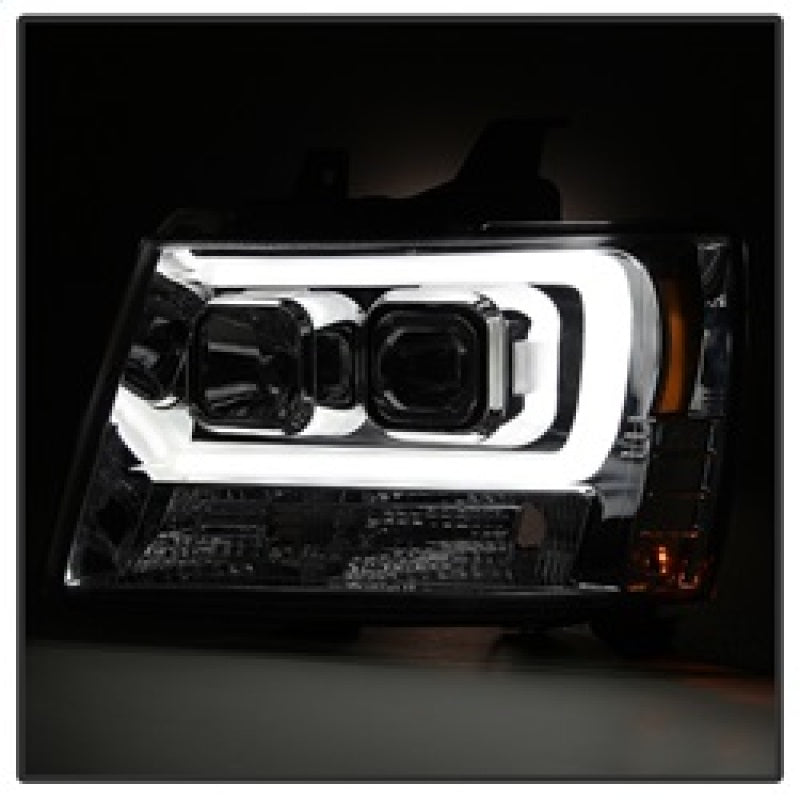 Spyder 07-14 Chevy Suburban/1500/2500/Tahoe V2 Projector Headlights Smoke PRO-YD-CSUB07V2-DRL-SM SPYDER