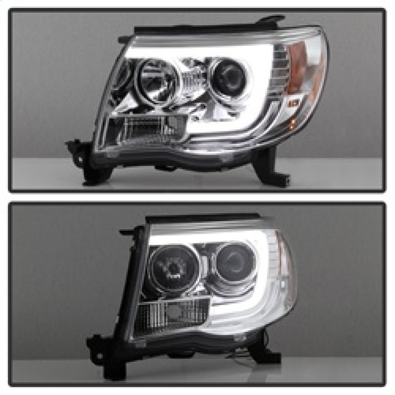 Spyder Toyota Tacoma 05-11 Projector Headlights - Light Bar DRL - Chrome PRO-YD-TT05V2-LB-C SPYDER