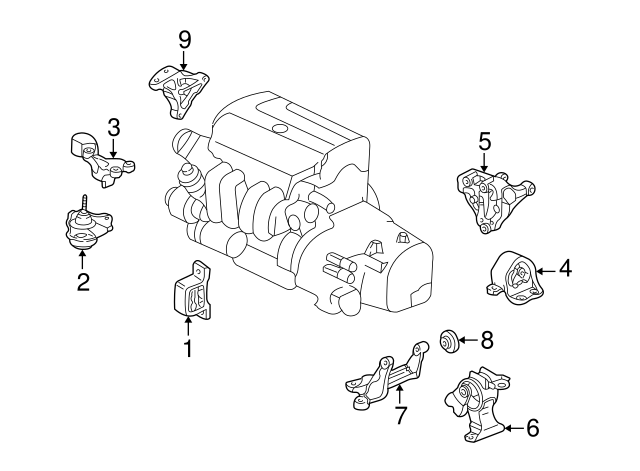 OEM Honda/Acura Post Mount Bracket K24 Swap (11910-PPA-000) X1