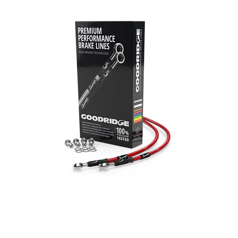 Goodridge 94-96 Triumph Speed III Red Rear SS Brake Lines