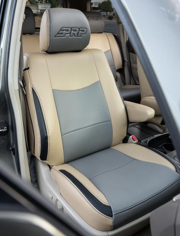 PRP 03-09 Lexus GX470 Front Seat Covers (Pair) - Black w/ Red Stitch