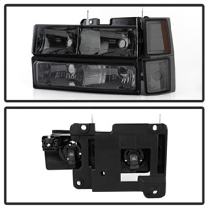 Xtune Chevy Suburban 94-98 Headlights w/ Corner & Parking Lights 8pcs Smoked HD-JH-CCK88-AM-SM-SET SPYDER